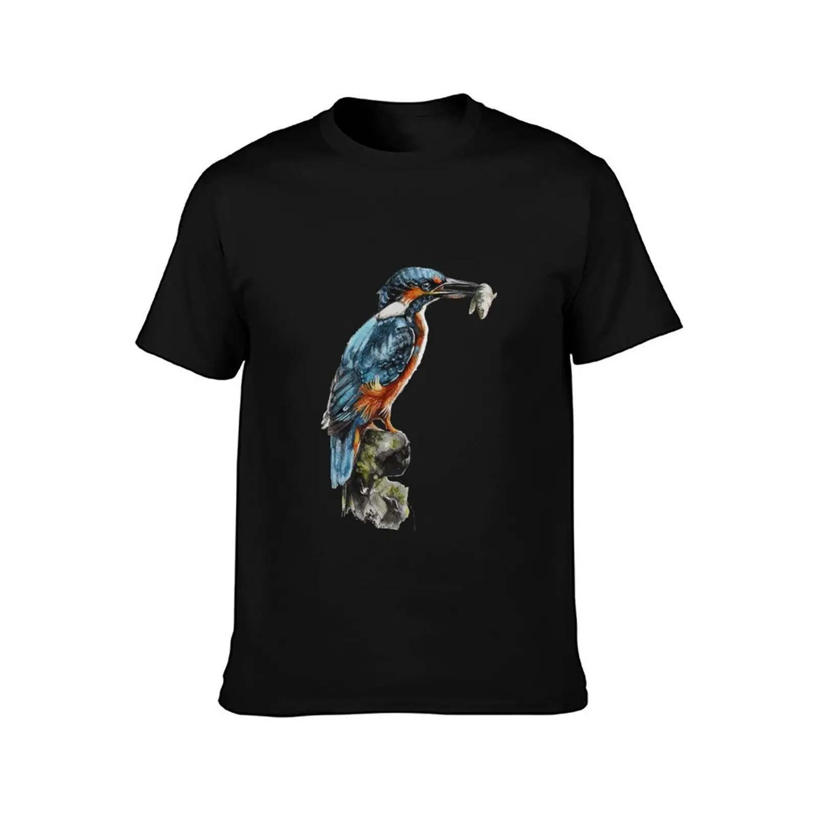 Kingfisher T-Shirt Summer Casual Cotton Tee Oversized Streetwear Tops Vintage Graphic Print Loose Fit Short Sleeve