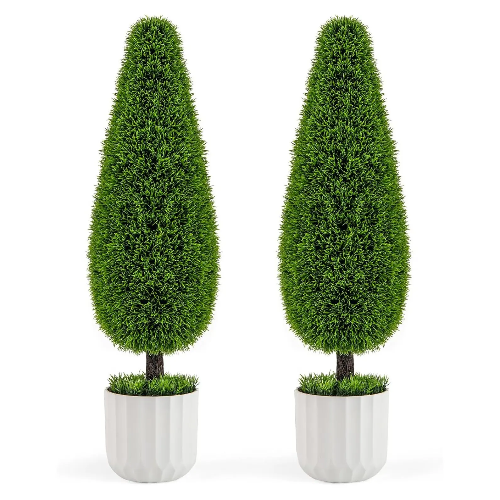 Planta de cedro artificial, árbol artificial de 90 cm con maceta, decoración de plantas de interior, planta artificial en maceta, topiario de boj