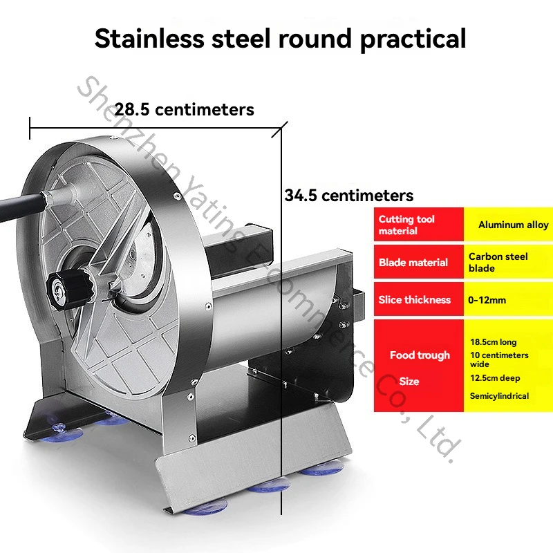 Manual Slicer Stainless Steel Lemon Slicer Commercial Hand Crank Potato Slicer Vegetable Fruit Potato Lotus Root Slicing God
