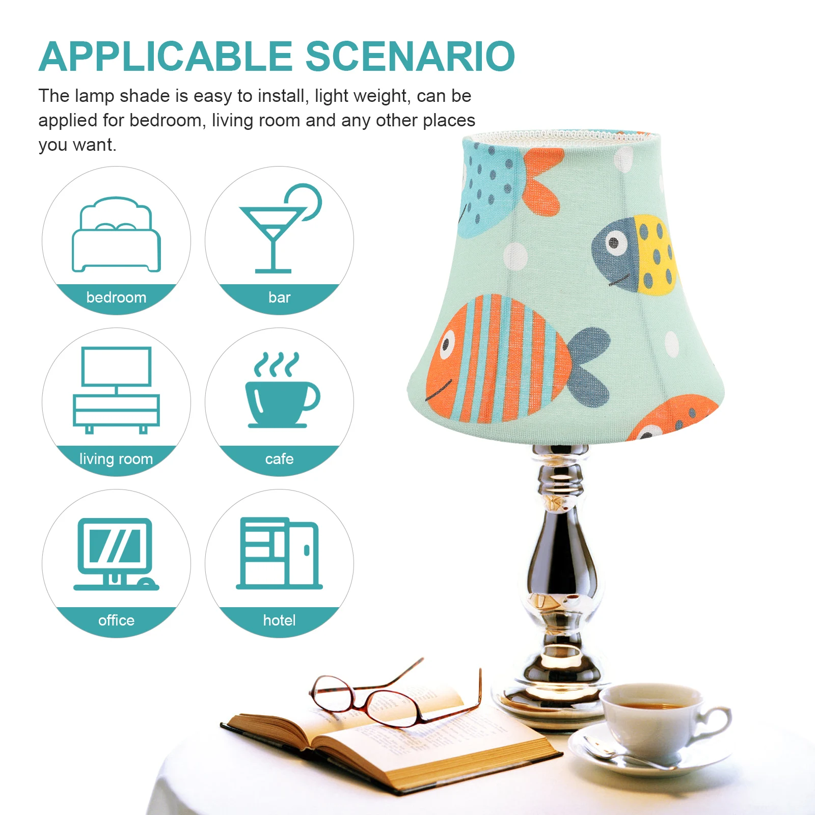 

Cartoon Fabric Lampshade 20CM Bottom Soft Light Desk Table Bedroom Living Room Decorative Lamp Shades Replacement