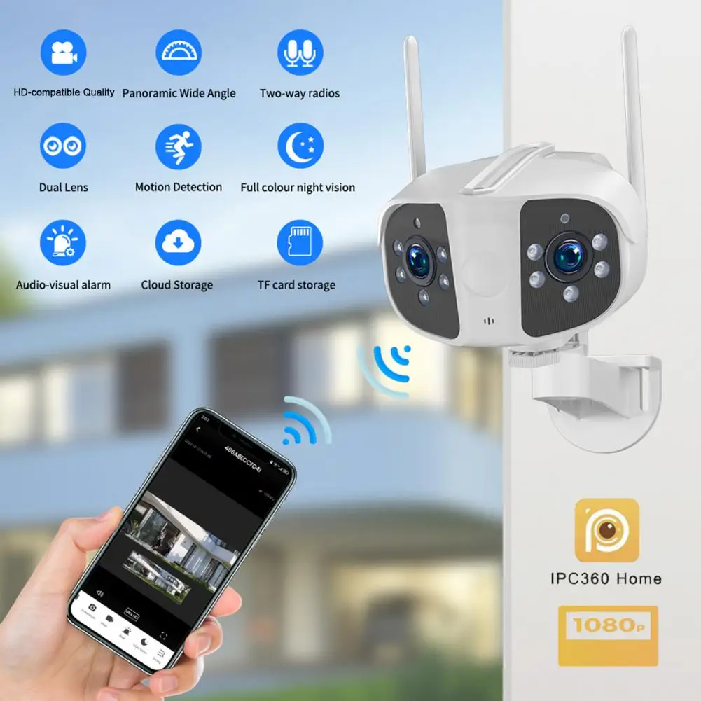 Surveillance Cameras HDcompatible DualVision 180-degree Wide Angle 100x Zoom 1080P Picture Quality Wireless WiFi Cameras