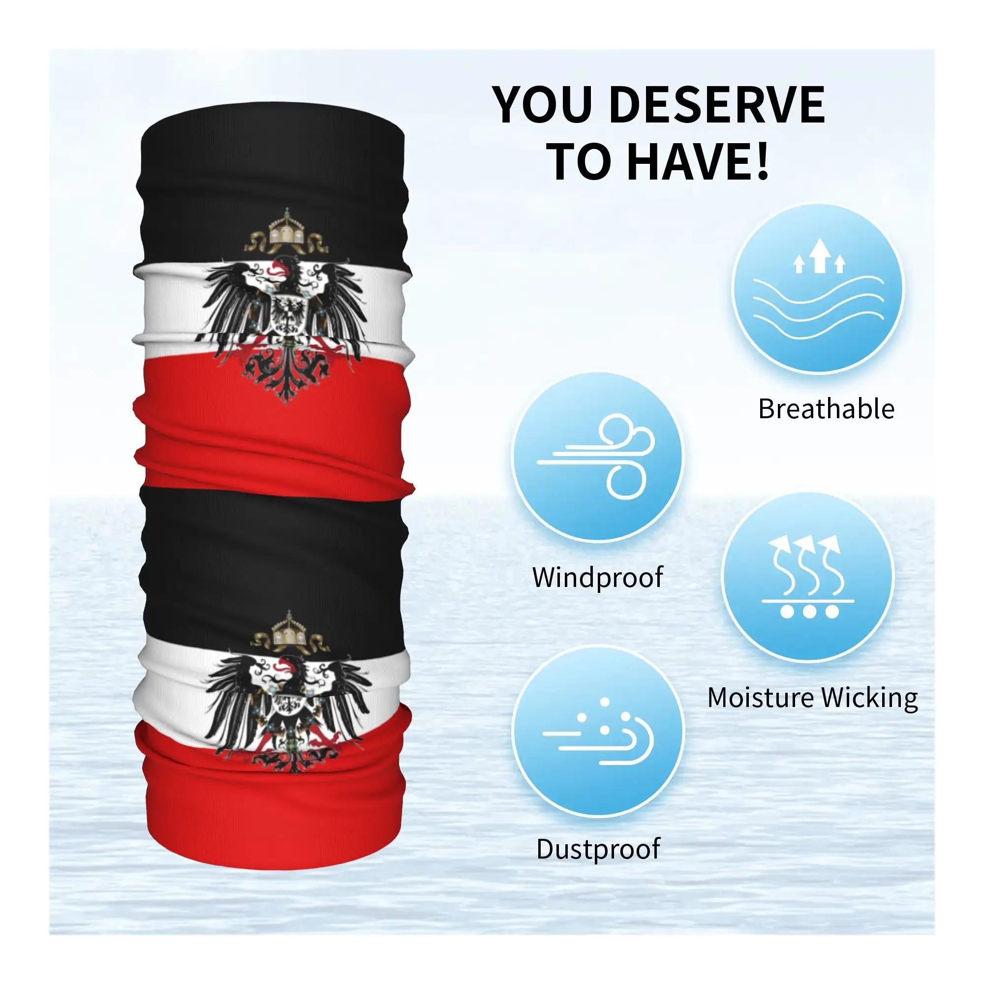 Пользовательский флаг немецкой империи, Германия, бандана, гетры для пеших прогулок, велоспорта, женщин и мужчин, шарф с гербом, Балаклава, теплая