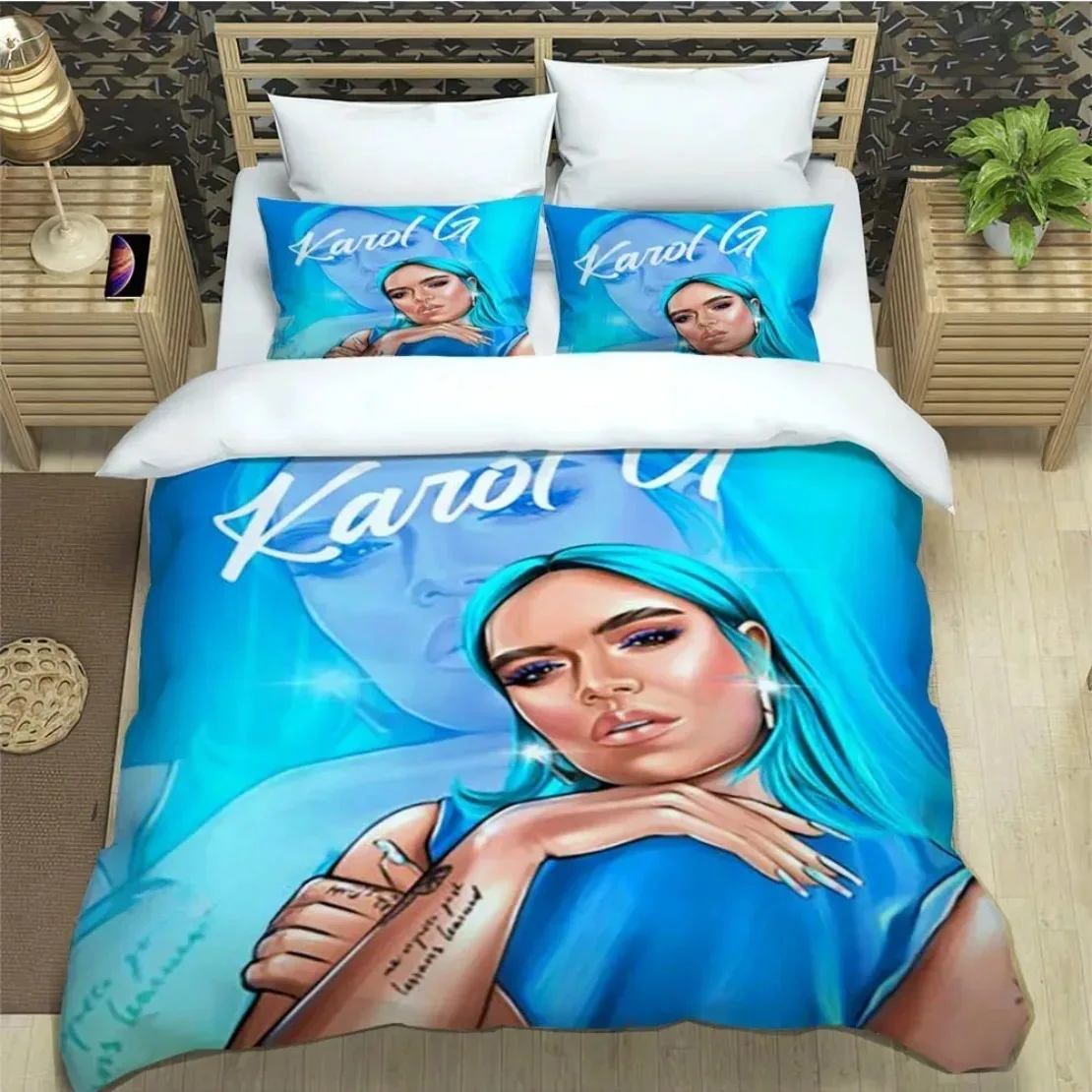

New Album Manana Bedding Set Karol G Duvet Cover Pillowcase Singer All Season Quilt Cover Teens Single Double Queen King
