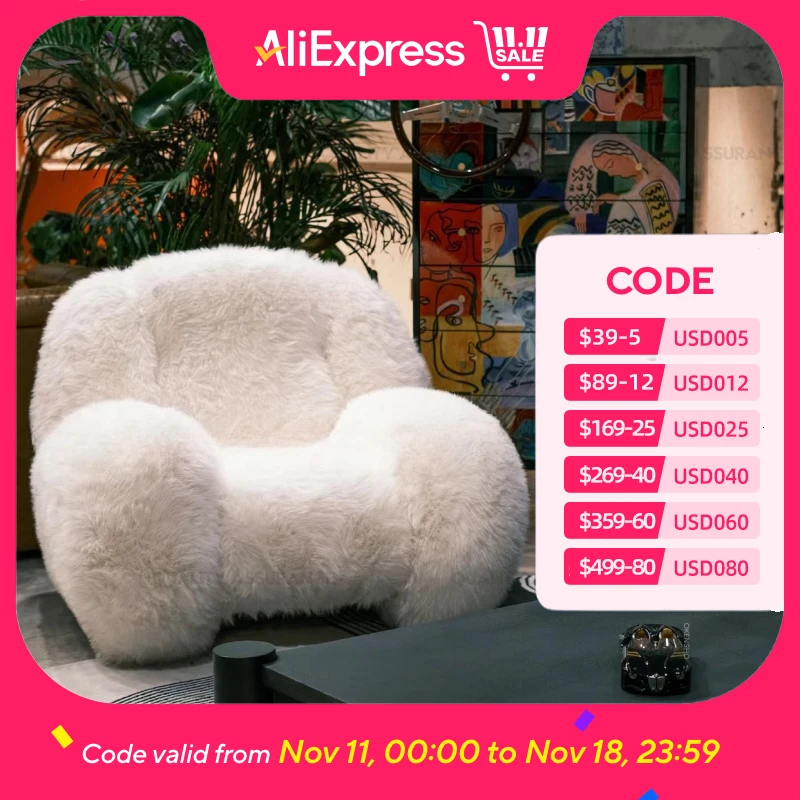 

Современный диван для гостиной, европейский дизайнерский плюшевый скандинавский ленивый салон, пуфы, диван, шезлонг, небольшой пол, мебель Divano Letto