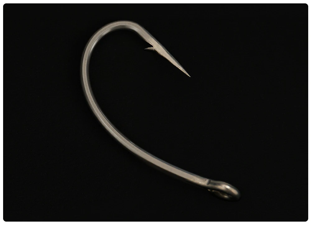Hirisi 50/100 Stück Beschichtung Karpfen-Angelhaken aus Edelstahl mit hohem Kohlenstoffgehalt und Auge Angelzubehör 8003 – Detail 6