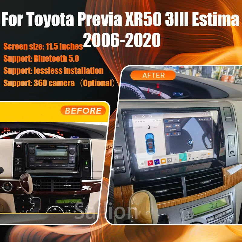 7870CPU Car Radio Multimedia Screen For Toyota Previa XR50 3IIl Estima 2006-2020 (LHD/RHD Choose One of) with TDA7851+36EQ DSP