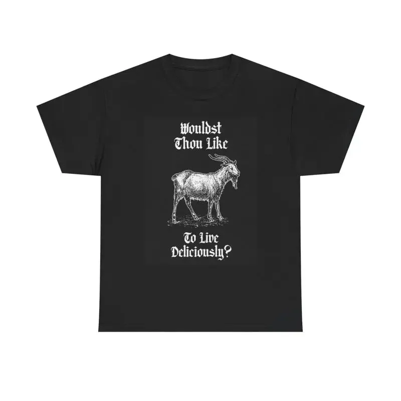 Goat T Shirt Funny Animals Farm Carnivore Heavy Cotton