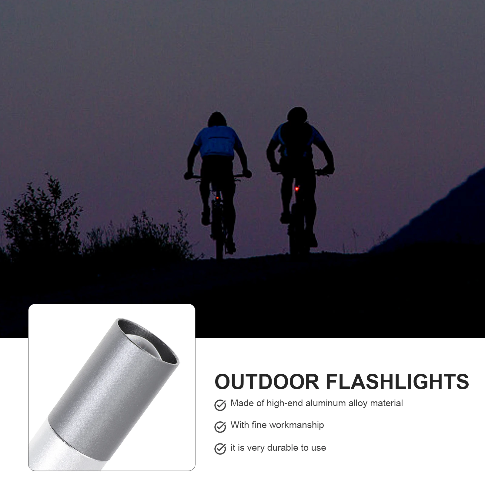 

1set 1Set Usb Charging Flashlight Portable Outdoor Use Telescopic Camping Flashlight Lightweight Aluminum Alloy Emergency Light