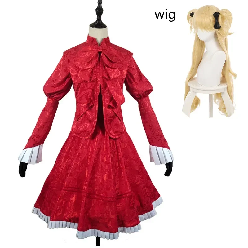 Anime SHADOWS HOUSE Cosplay Kate Maid Costumes Uniforms Halloween Women Outfits Dress Wig Top Suspender Gloves Headgear Ankle