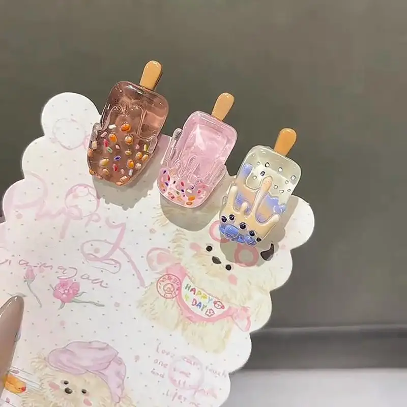 1/3/5/10 Stück Kawaii 3D Eiscreme-Haarspangen Niedliche Harz-Haarklammern Sommerliche Süße Pony-Clips Mädchen-Haaraccessoires – Detail 8