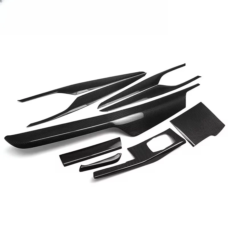 

Real carbon fiber car interior center console dashboard shift door cover molding strip for