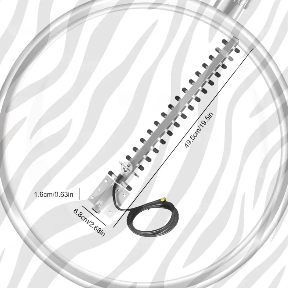 

Yagi WiFi Antenna 2.4Ghz (25dBi) Directional Booster Amplifier Modem Cable W/ RP-SMA Connector for Wireless Network