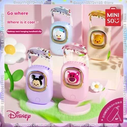 MINISO Disney Lotso Mickey wiszący na szyję niestandardowy wentylator Kawaii zewnętrzny przenośny stojak na biurko ręczny przenośny mini wentylator USB prezent