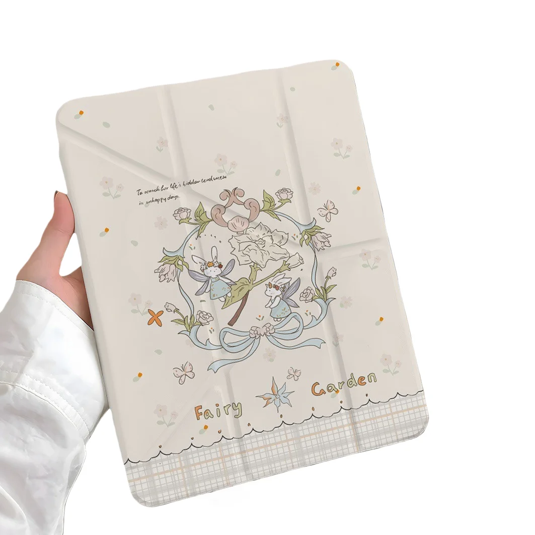 

Чехол для планшета Fairy Garden со слотом для ручки для iPad Pro 2024 2022 2021 2020 2019 2018 2017 11 10 9 8 7 6 5 Air7 6 5 4 3 2 1 Cover