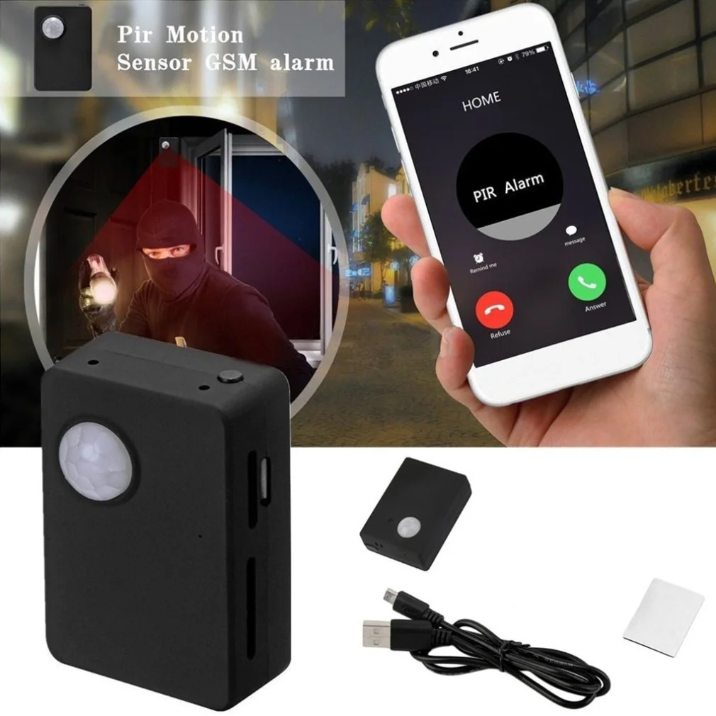 Smart Wireless PIR Motion Detector Mini GPS Tracker Anti-theft Alarm System Sensor Support HD Camera SMS MMS GSM Dropshipping