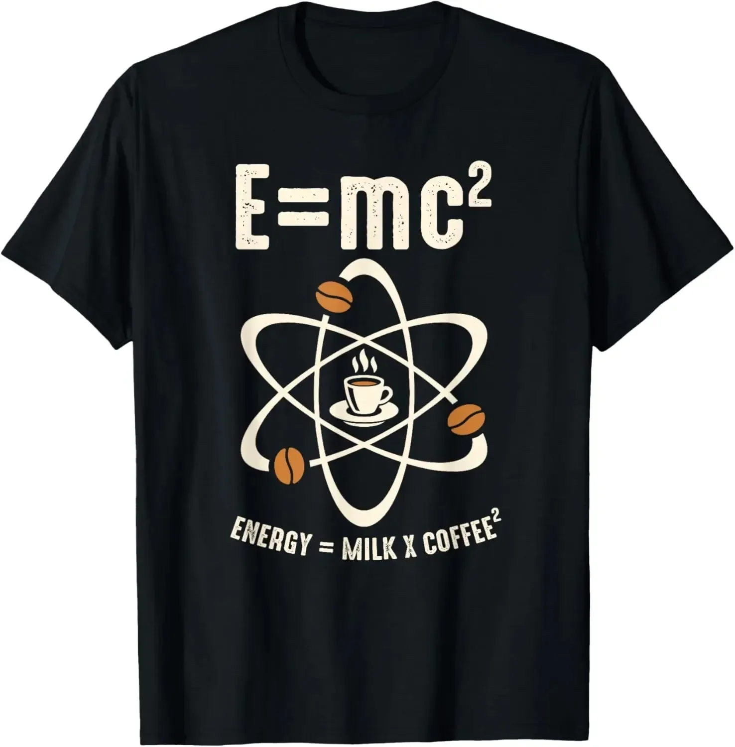 E=MC2 Funny Science Coffee Energy Milk Coffee Gift T-Shirt Printed Graphic Camisas Streetwear Women Casual Clothing