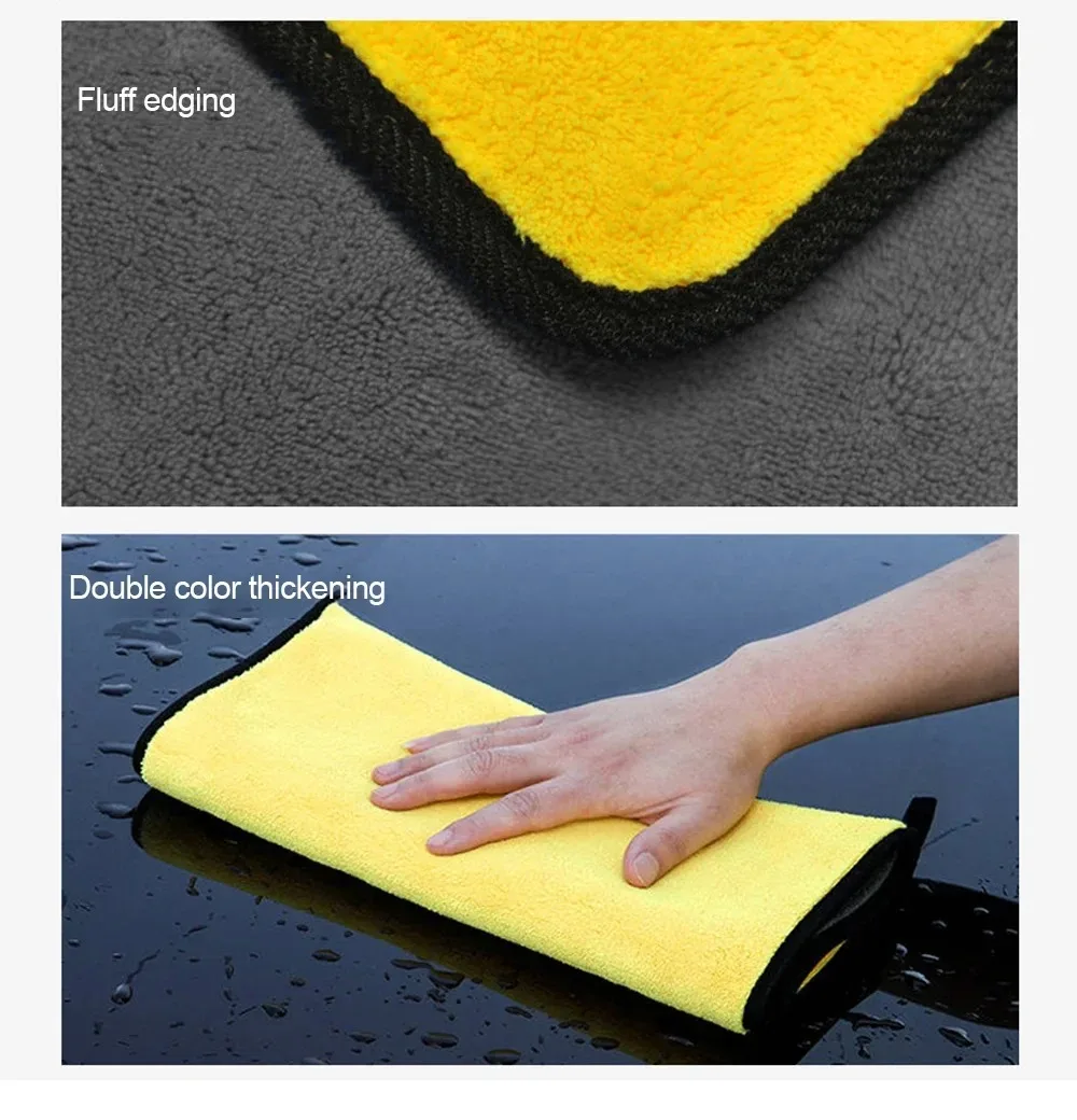 Auto-Waschtücher Reinigungstuch Saugfähiges Trockentuch Allzweck-Mikrofasertuch Verstärktes Gelbes 30/40/60cm – Detail 7