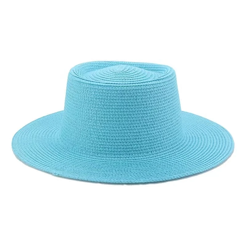 new Men and women STRAW HAT bump top sun hat women  chain acrylic accessories sun hat outdoor straw hat sunscreen beach hat