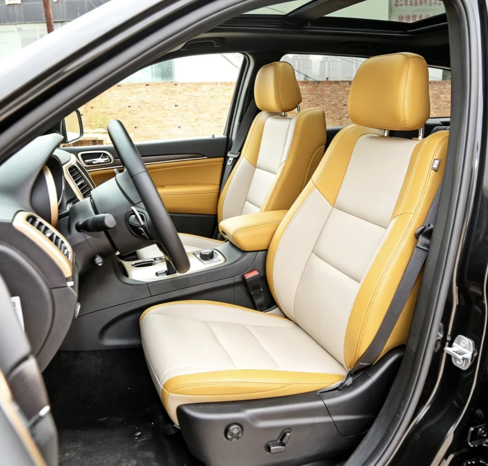 Für Jeep Grand Cherokee WK2 Maßgefertigte Autositzbezüge Luxuriöses Nappaleder 100% Passgenau Innenraumzubehör 360 ° Vollständige Abdeckung – Detail 2