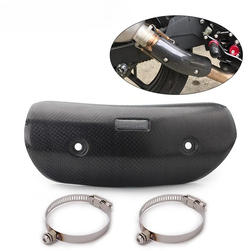 Protecteur de silencieux d'accès moto en fibre de carbone, couvercle de bouclier thermique, protection anti-brûlure, CB650F, Z900, diamètre 40-63mm