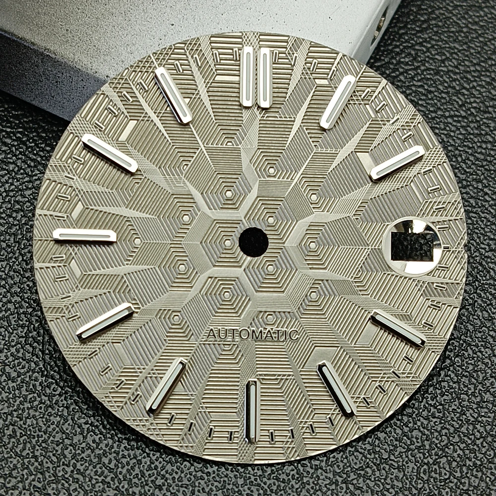 NH35 dial watch dial men's watch customized logo dial green luminous dial suitable for NH35 movement watch accessories