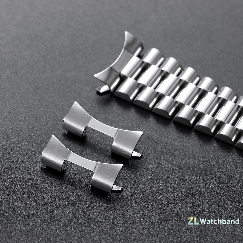 WatchBand Curved End Link Connector Accessories 12/14/16/18/19/20/22/24mm Stainless Steel Adapter For Rolex for Oyster for Seiko