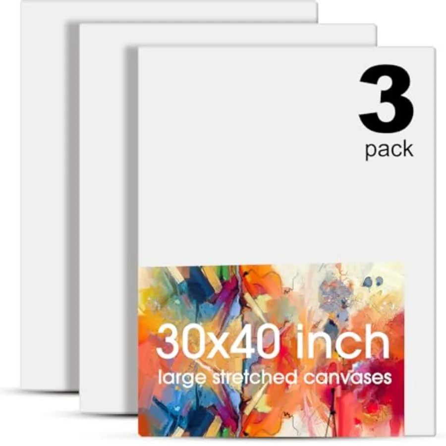 

Pcs 40 Inch Large Canvas for Painting Cotton Stretched Canvas Blank White Canvases Triple Primed Painting Profile Blank Canvase