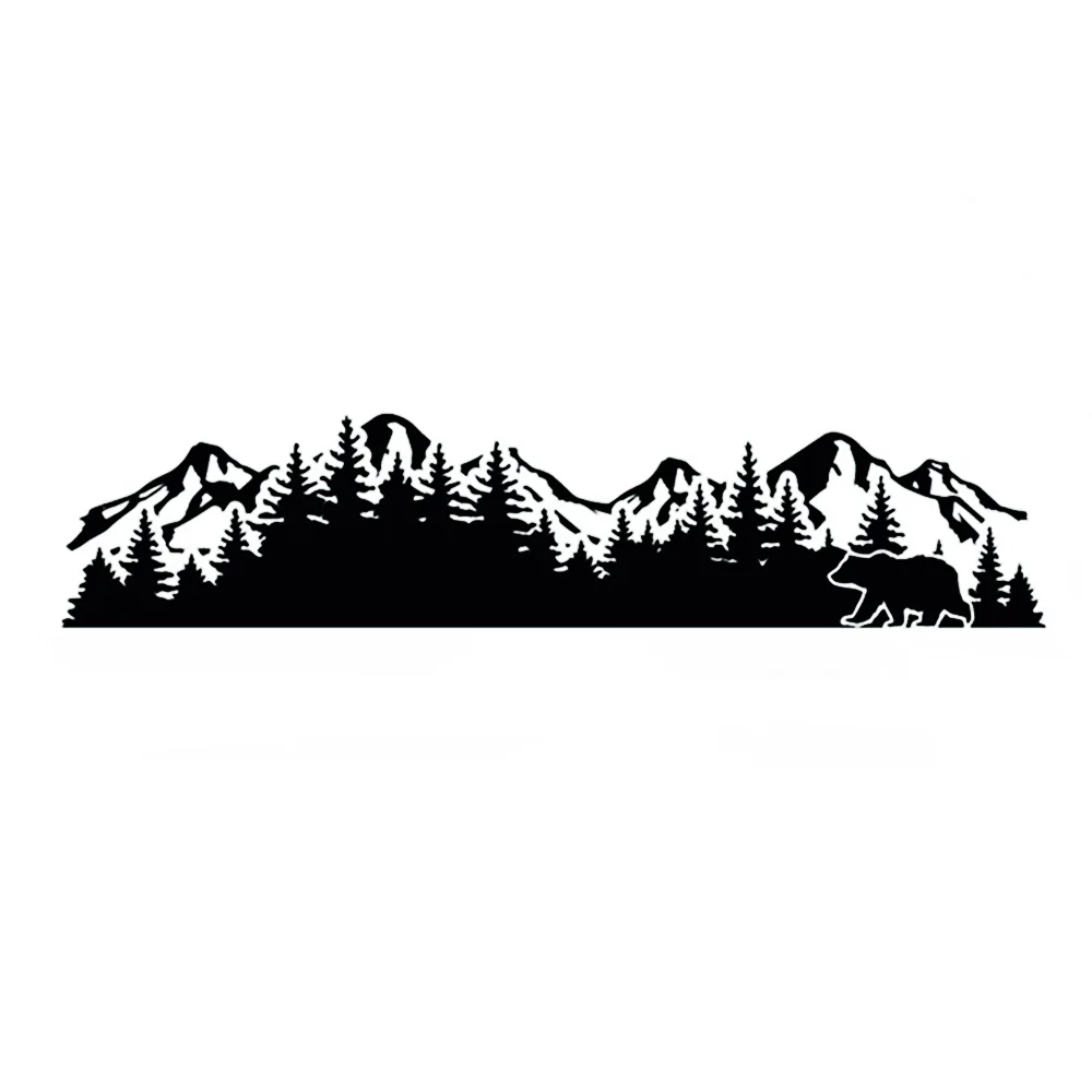 

Woodland Bear Vinyl Car Stickers Waterproof Decals for SUV Truck Forest Mountain Tailgate Body Auto Decor Accessories