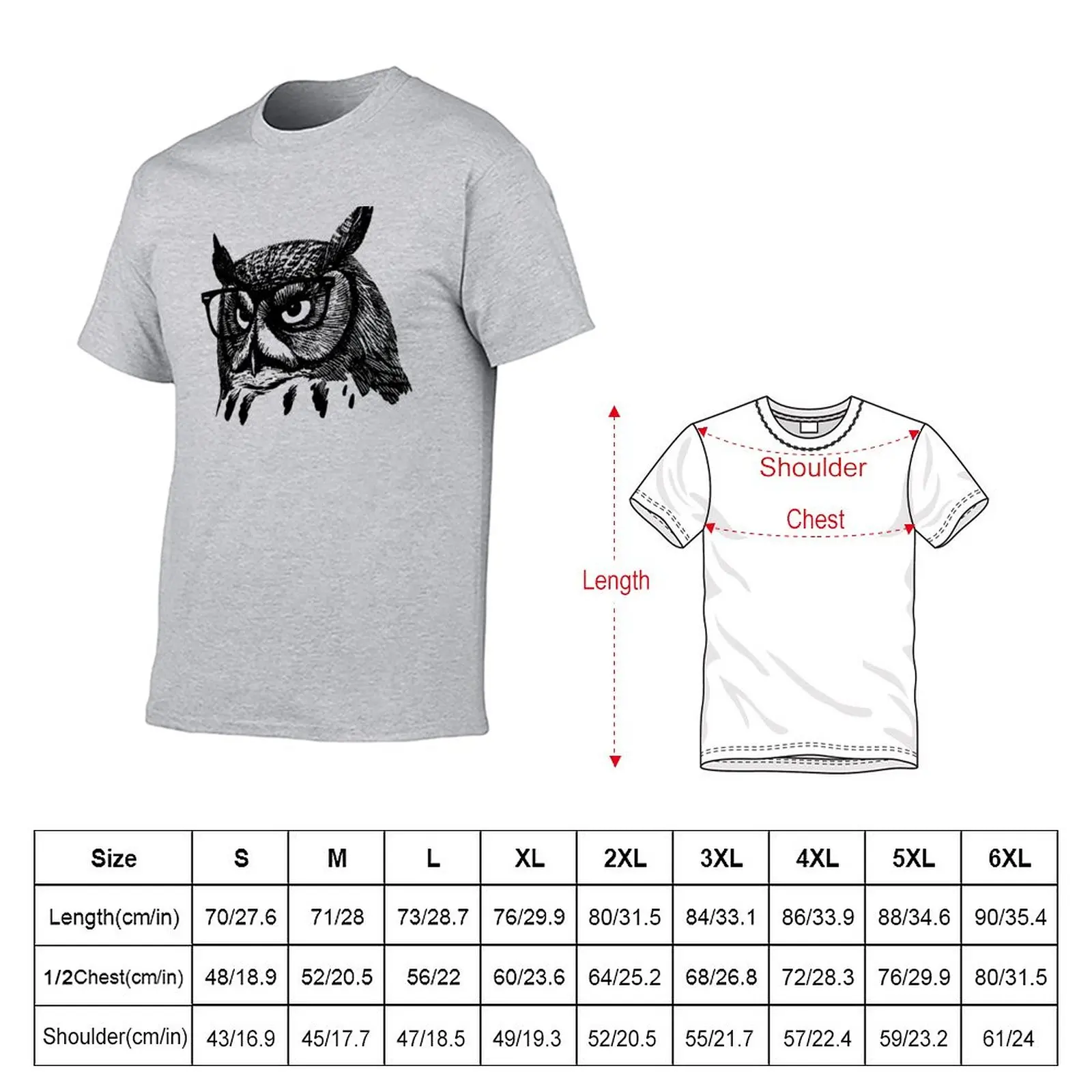 New Hipster Owl - Animal with Glasses T-Shirt Blouse customized t shirts quick-drying t-shirt men clothing