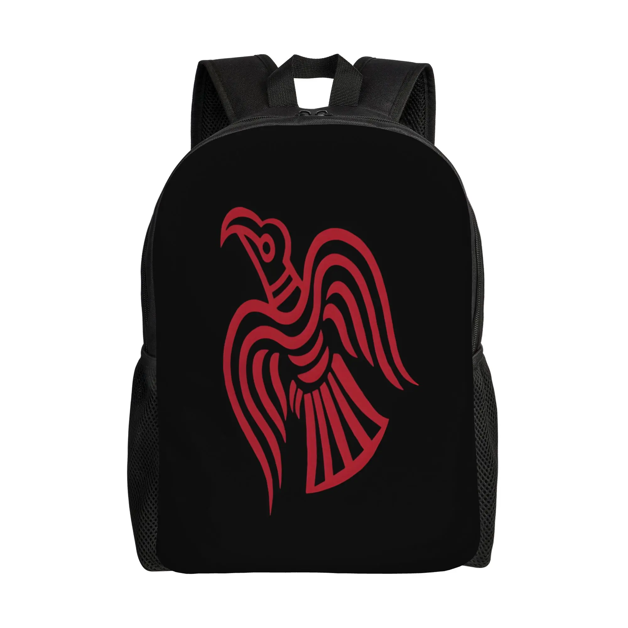 Schoolbag Back to school season Norse Viking Raven Of Odin Red 1  Light Backpack