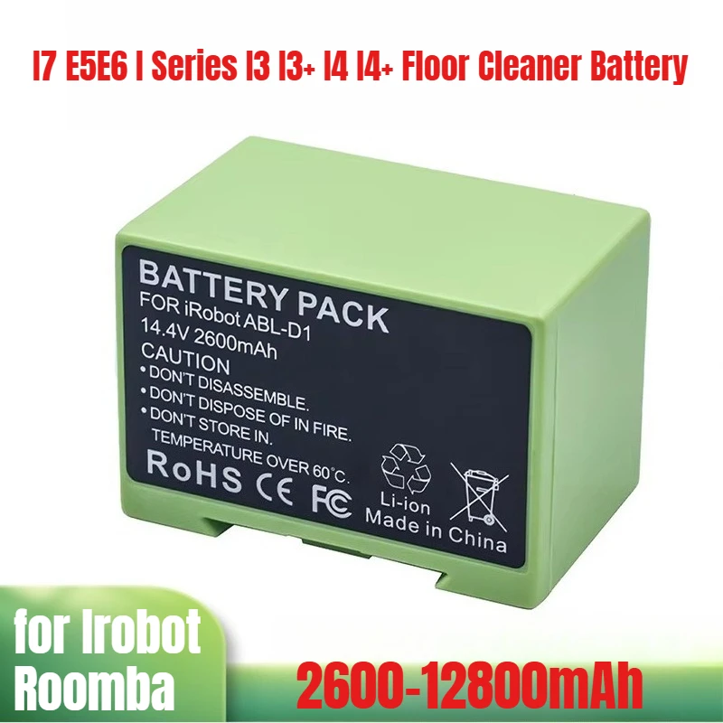 

2600-12800mAh for Irobot Roomba I7 E5E6 I Series I3 I3+ I4 I4+ Floor Cleaner Battery