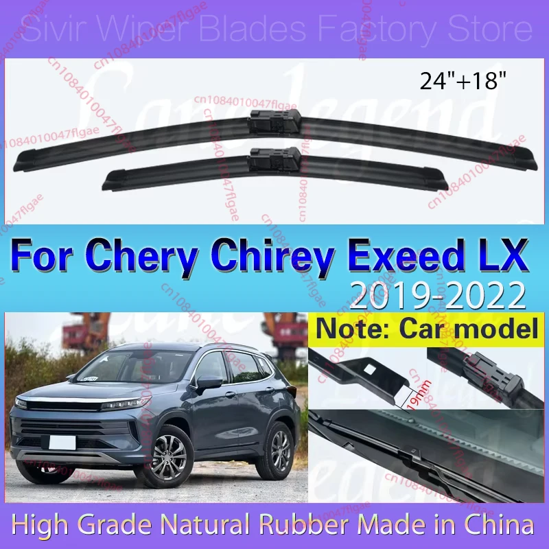 

Car Wiper Blades For Chery Chirey Exeed LX 2019 2020 2021 2022 Accessories Front Windscreen Brushes Cutter Windshield 24"+18"