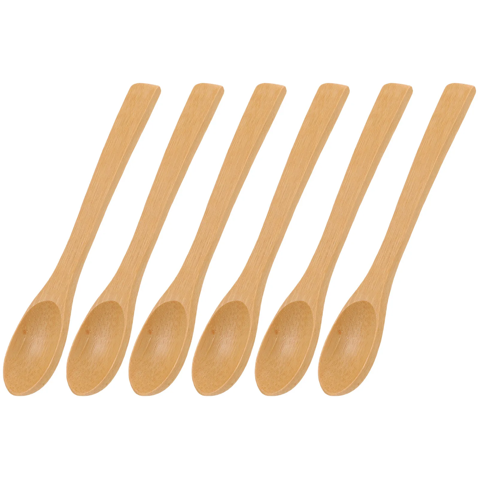 

6Pcs Bamboo Mixing Spoon Long Handle Coffee Stirrer Household Reusable Jam Honey Sugar Seasoning Spoon Multipurpose