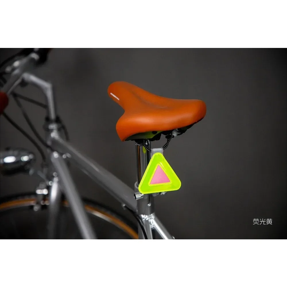Sichtbarkeit bei Nachtfahrten Sicherheitswarn-Dreieck-Anhänger Multifunktionales Elastisches Reflektierendes Fahrrad-Dreieck-Schild Fahrradsattel – Detail 23