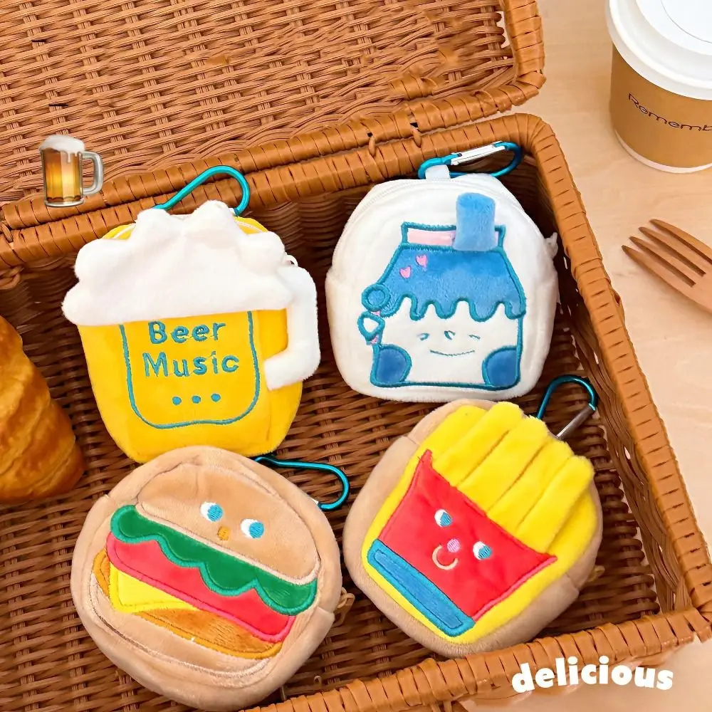 

Small Item Bag Round Coin Purse Burger Coin Pouch Cute Keychain Mini Storage Bag Korean Style Bag Pendant Gifts
