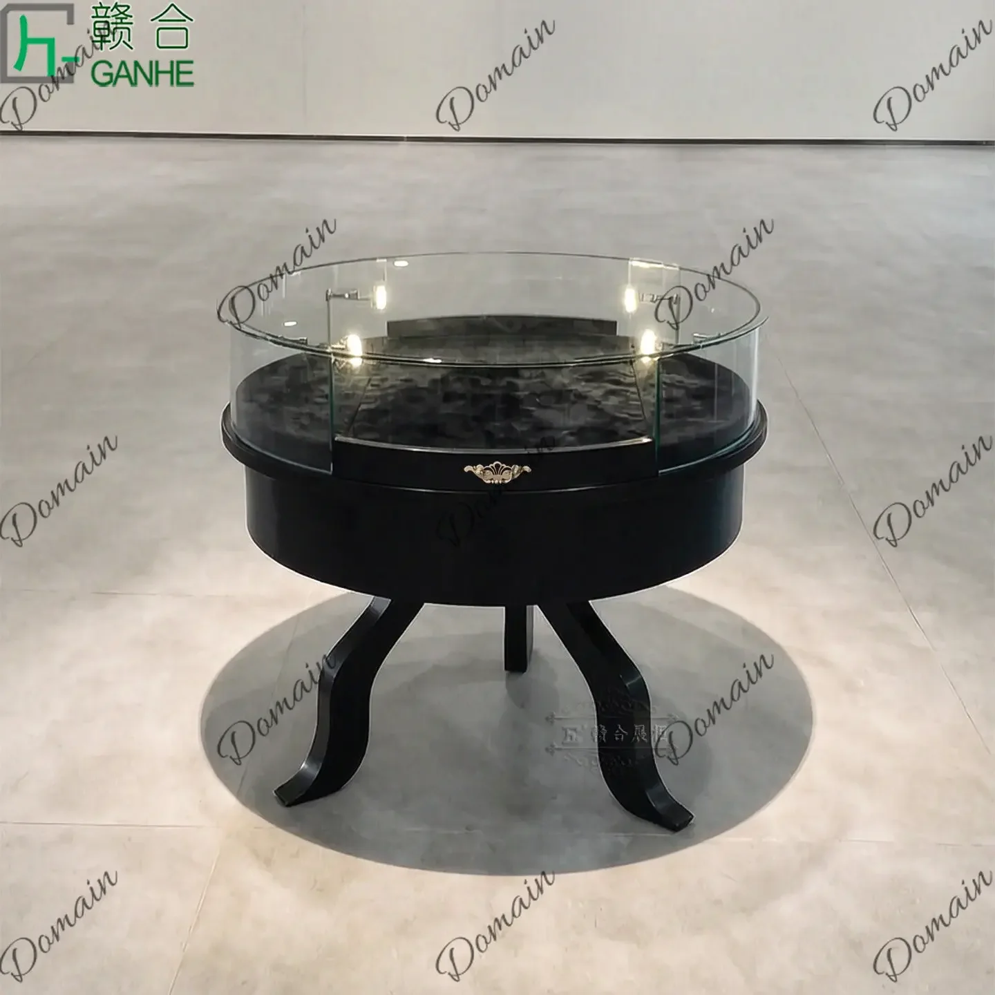 81 N Round Jewelry Display Cabinet Painted Round Zhongdao Jewelry Display Cabinet Luxury Jade Jade Glass Cabinet