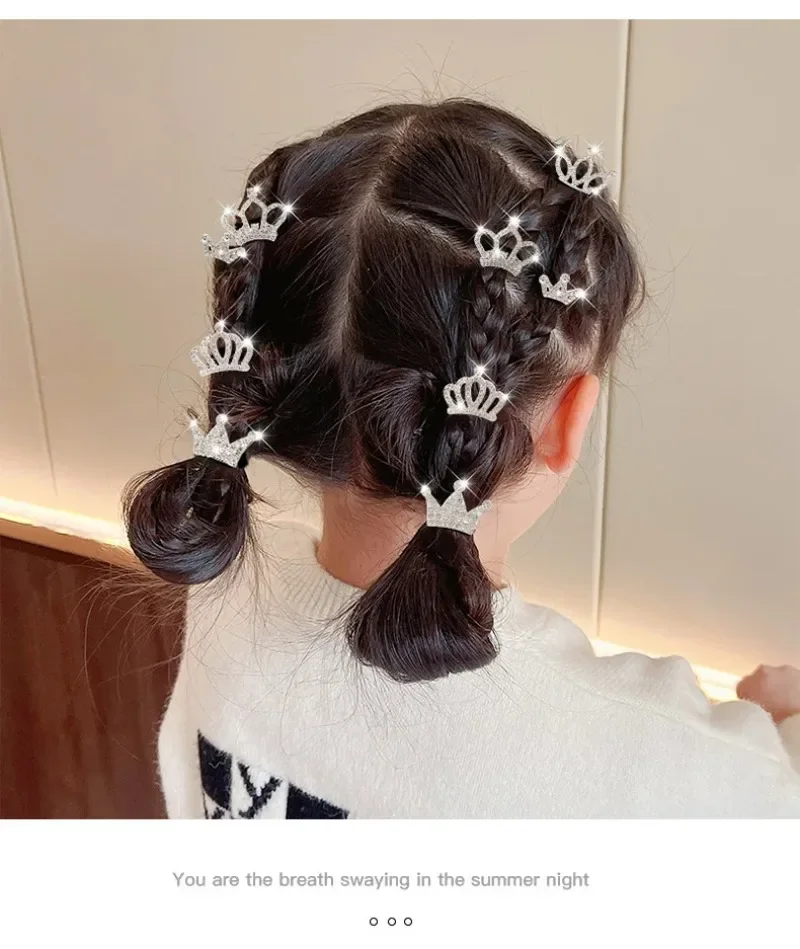 Hair Accessories for Girls Crown Elastique Cheveux Fille Kids Cintillos New Ties Bandeau Bebe Fille Rubber Band Korean Strass