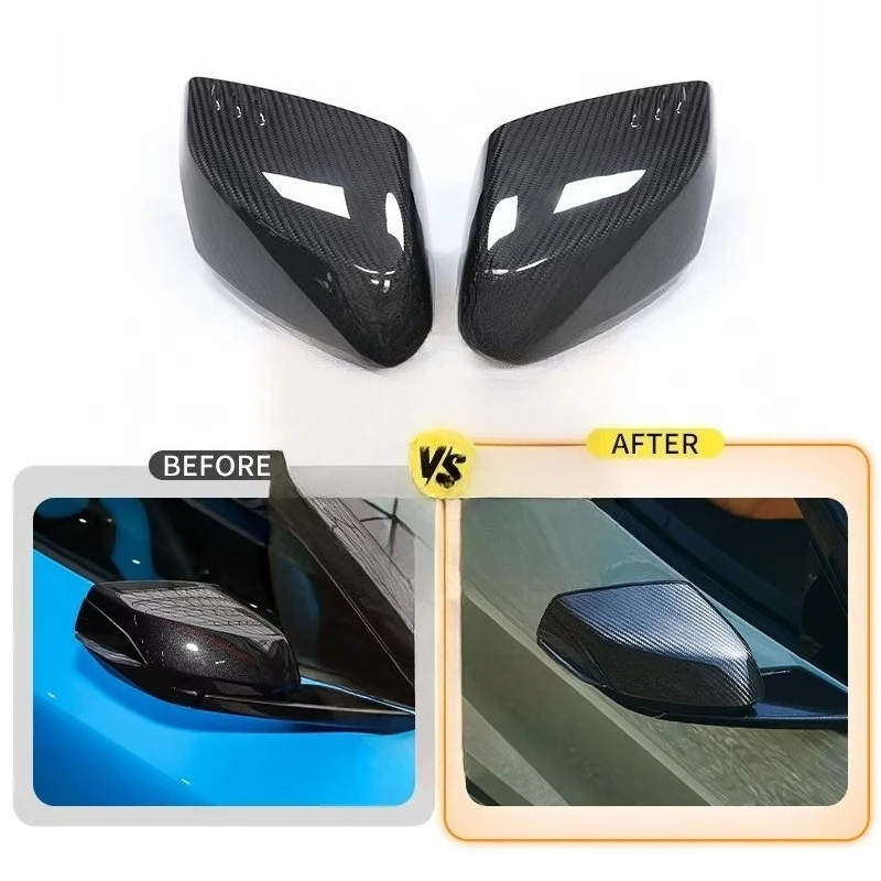 C8 CSS Style Carbon Fiber Side Mirror Cover for Chevrolet Corvette C8 Reverse Mirror Housing Kit 2020-2021