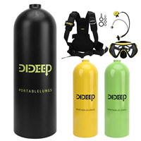 DIDEEP 4L Portable Tank Diving Tank Equipment Kit with Backpack Valve Head for Underwater Diving Breath Training