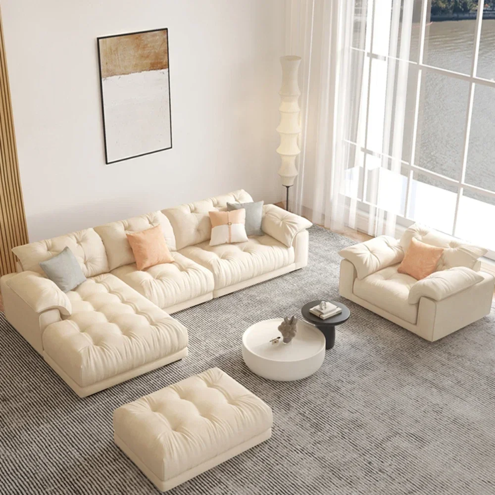 

Cream Style Sofa Living Room Nordic Light Luxury Small Apartment Concubine Combination11