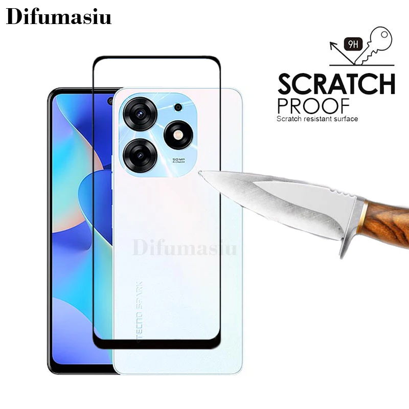 For Tecno Spark 10 Pro Tempered Glass Screen Protectors Soft Camera Lens Protector Full Cover Screen Glass 3in1  Back Film