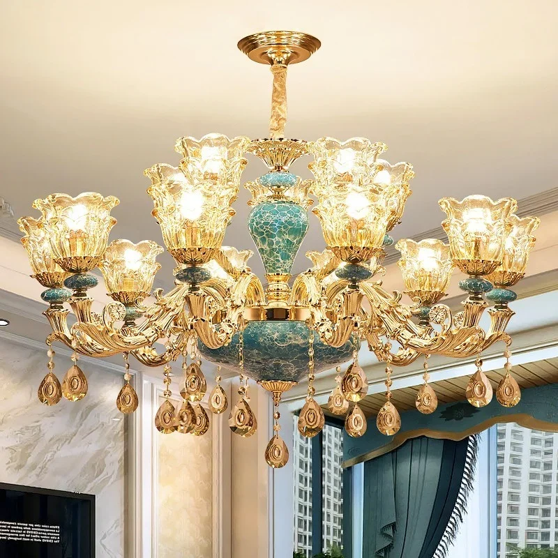 Modern Crystal Chandeliers Home Lighting Decoration Luxury Candle Chandelier Pendants Living Room Indoor Lamp Lustres De Cristal