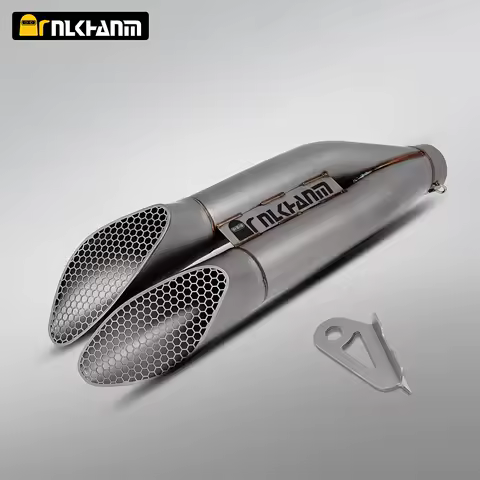 Universal 60mm Gemini stainless steel dual outlet muffler for R9 R1 GSX-R1000 ZX-4R ZX-6R ZX-10R CBR1000