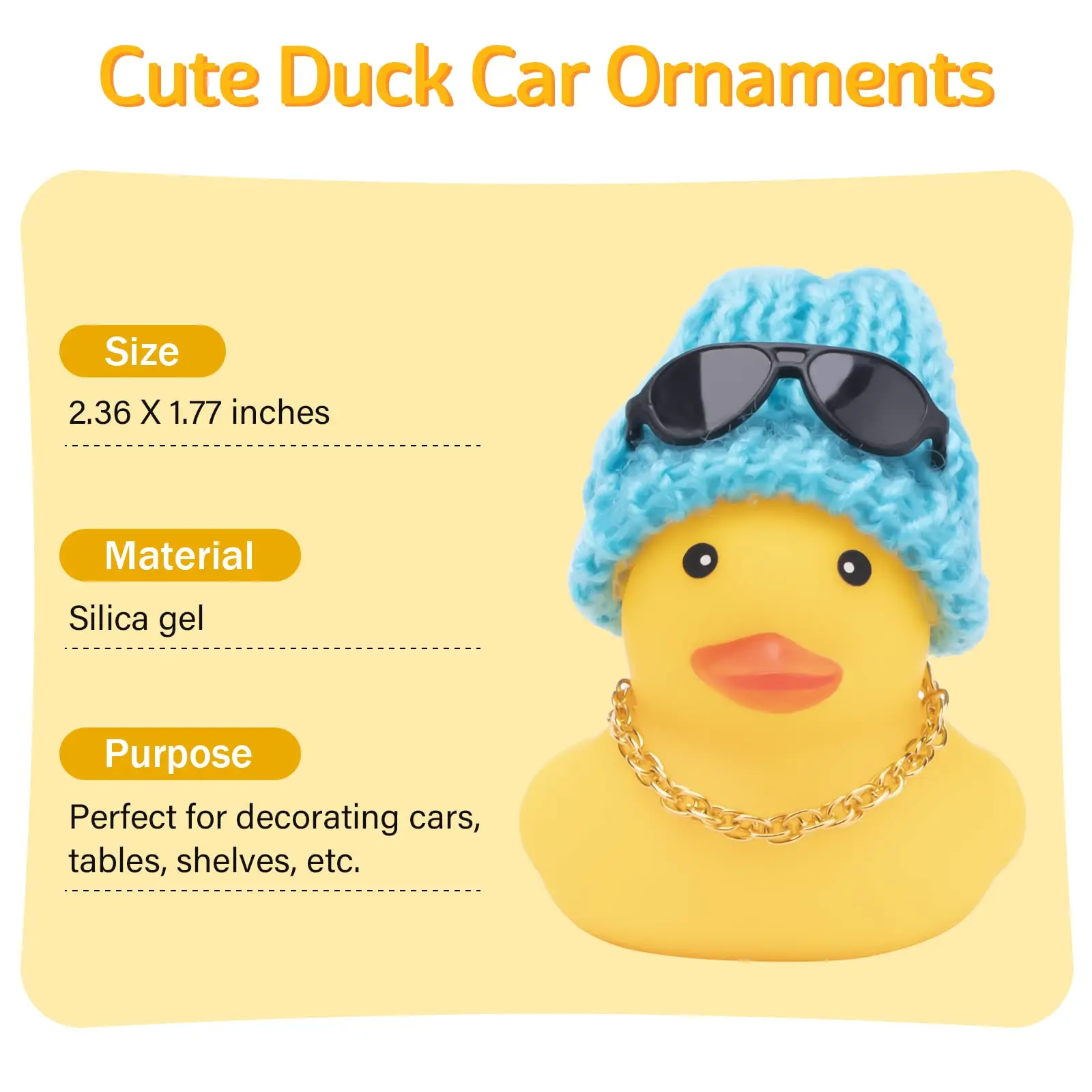 2Pcs Car Rubber Duck Duck Car Decoration Dashboard Car Ornament for Car Dashboard Decoration Accessories Ducking Jeep Gift