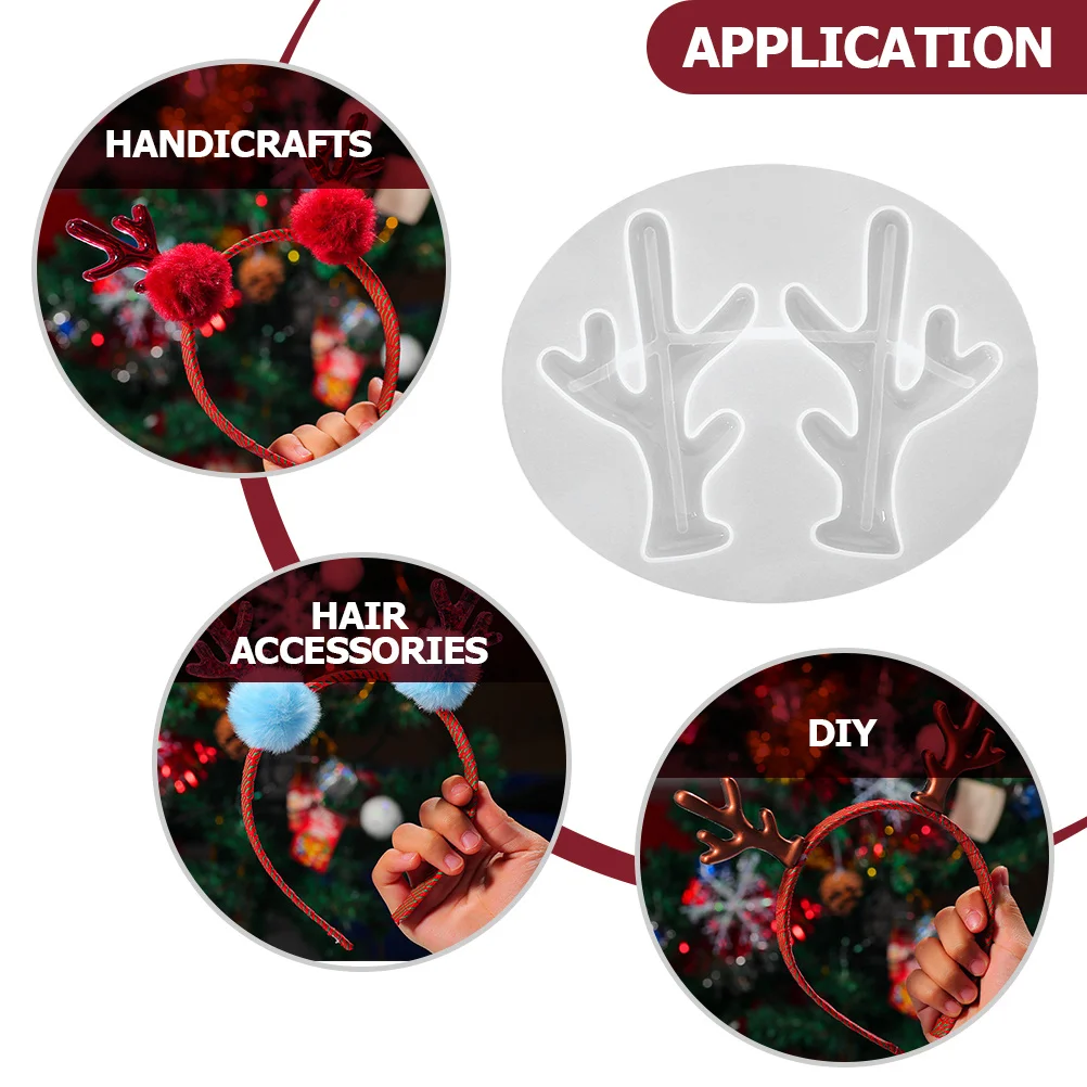 3 قطعة قوالب السيليكون قرن الوعل الغزلان مواد DIY مرنة لعصابات الرأس دبوس الشعر صنع المجوهرات قوالب السيليكون