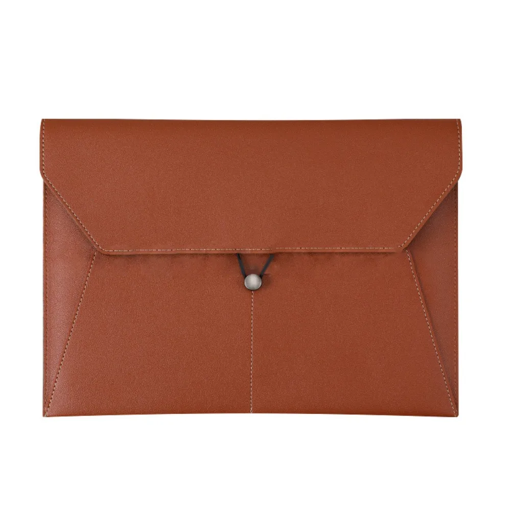

Large Capacity A4 Business Leather Document Bag Simple Waterproof Storage Data Bag Thickened Portable File Bag Office