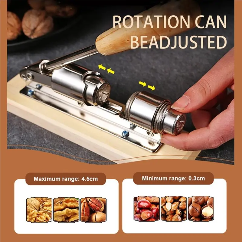 AA81-Kitchen Tools Manual Nut Cracker Stainless Steel Mechanical Sheller Pecan Walnut Fast Opener Clamp Nutcracker view 3