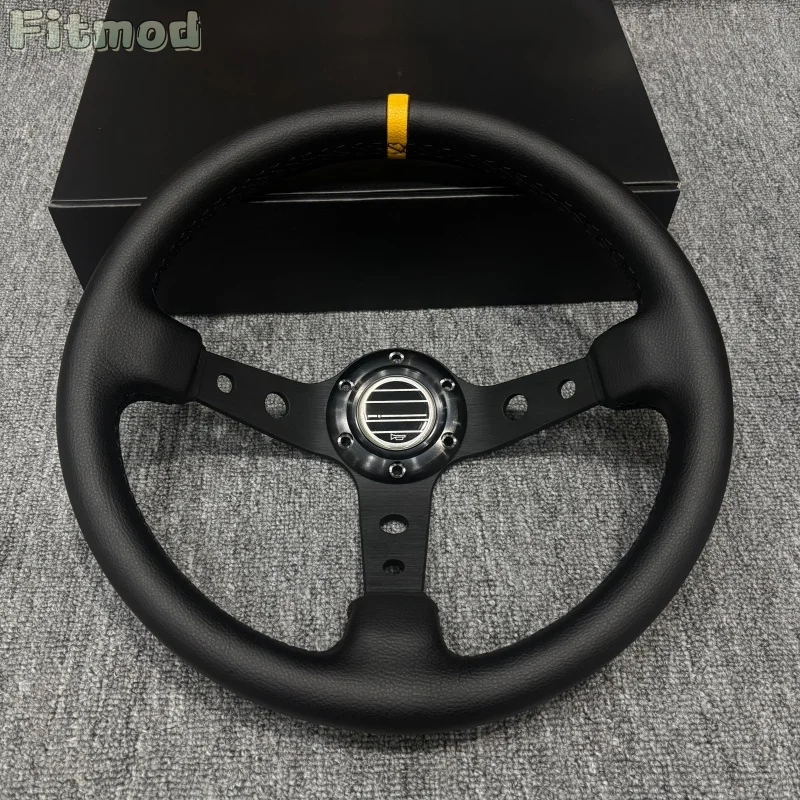 

JDM 13.5-inch 340MM Universal Tunable Genuine Leather Steering Wheel Deep Dish Racing Sport Steering Wheel Car Accessories PCD70