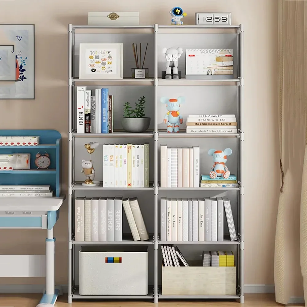 Estante de fileira dupla, simples, portátil, armazenamento, alta capacidade, quarto, canto, guarda-roupa, tipo chão, escritório, exibição, livros, prateleiras