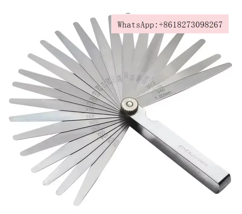 

23 piece set of metric and imperial feeler gauges for measuring thickness and clearance